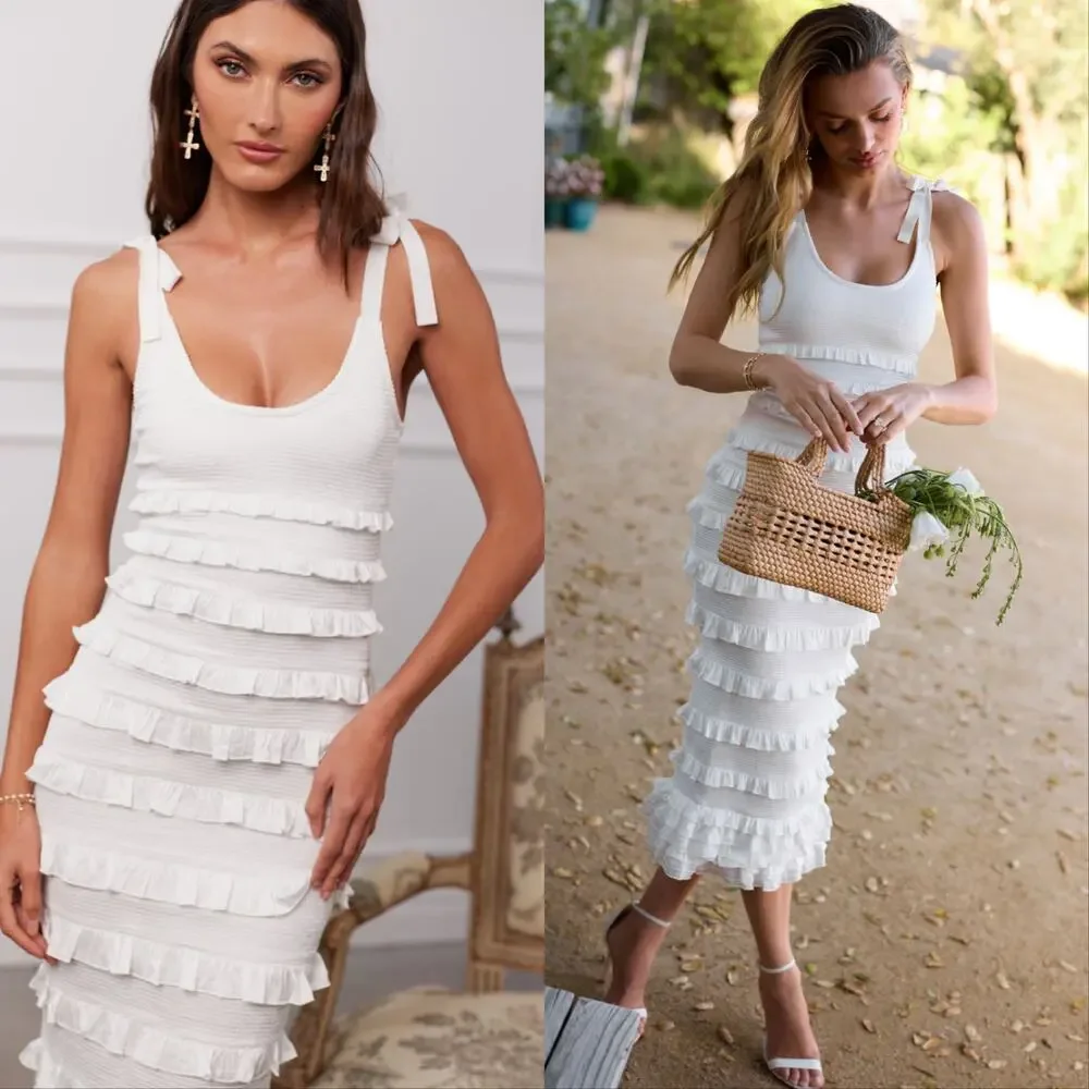 V. Chapman Lotus Tiered Midi Dress - Picture 1 of 5